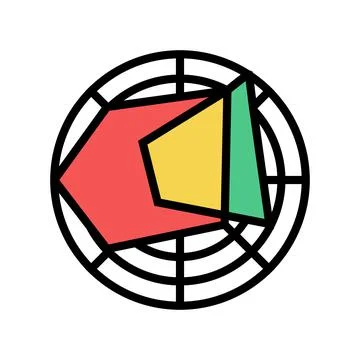 Radar chart color icon vector illustration Illustrazione stock