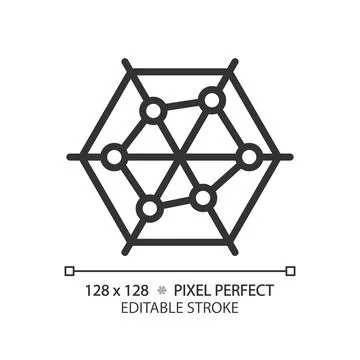 Radar chart linear icon Illustrazione stock
