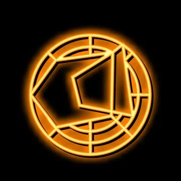 Radar chart neon glow icon illustration 库存插图