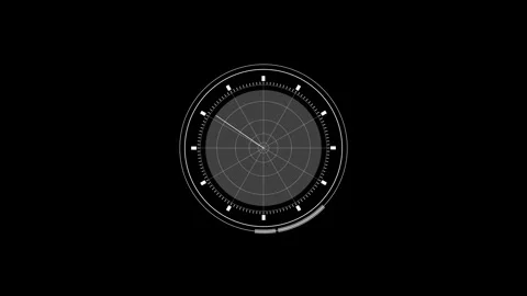Radar Circle Screen Detected HUD With Object On Screen Futuristic Navigation Stock Footage 247709385