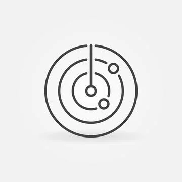 Radar Circle vector concept round line icon or sign Ilustración de archivo