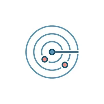 Radar Circle vector concept round colored icon Stockillustratie