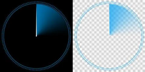 Radar Circular Scanning Interface with Blue Glow Sector Beam, Futuristic HUD Stockillustratie