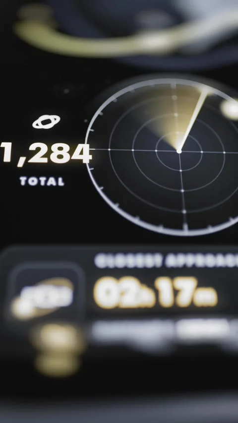 Radar dashboard reports 1284 total objects Stock Footage 342498761