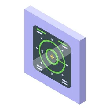 Radar detecting target isometric icon vector illustration Stock Illustration