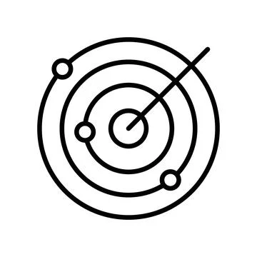 Radar Detection Icon for Security Systems, Navigation Technology, and Weath.. Stock Illustration