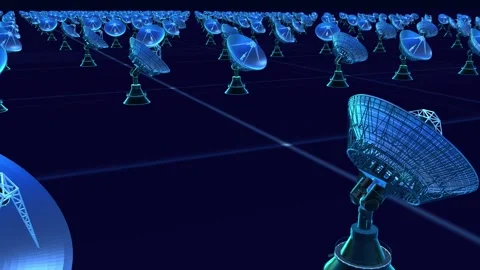 Radar detects and transmits signals Stock Footage 310092626