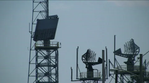 Radar dish left Stock Footage 496669