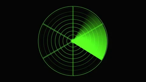 Radar display animation with target detection. Radar display polar coordina.. Stock Footage 337615678
