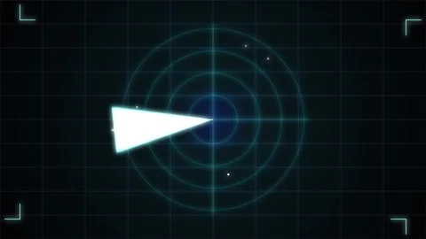 Radar display with rotating indicator showing acquisition during surveillan.. Stock Footage 340941848