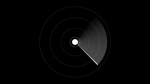 Radar display vector animation on the black background Video stock 327912332