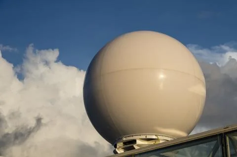 A radar dome on a ship Stock Photos