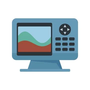 Radar echo sounder icon flat isolated vector Illustrazione stock
