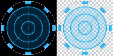 Radar Futuristic Circular Interface Display with Digital Target Scanning System  Illustration