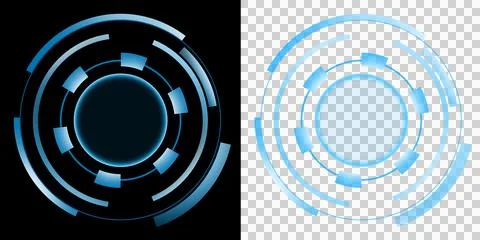 Radar futuristic circular interface glowing blue technology scanning system digi Illustrazione stock