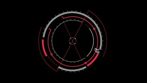 Radar GPS screen display,computer game navigation interface. Illustrazione stock