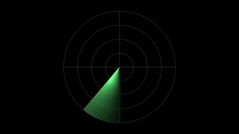 Radar grid sweep with ping blips on black background 4K Stock Footage 337119416