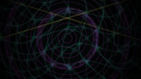 Radar Grid Technology Abstract Background with Glowing Green and Purple Lin.. Stock Footage 343757863