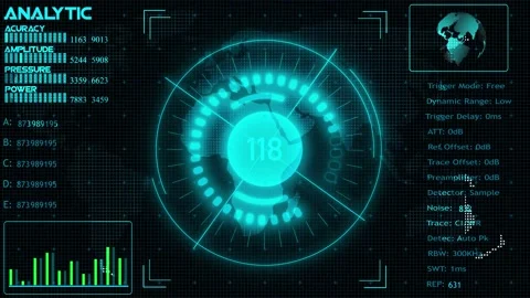 Radar HUD Screen Animation 4K. Motion sonar radar screen searching. vd 1621 Stock Footage 172107439