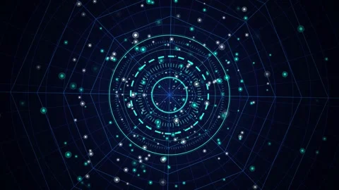 Radar HUD user interface grid tunnel seamless loop motion background Vídeo Stock 345999991