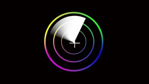 Radar icon on black abstract background. Stock Photos