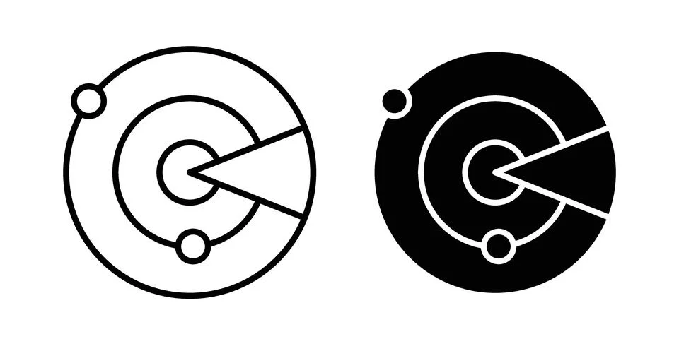 Radar icon design. Simple Vector illustrations.. Stock Illustration