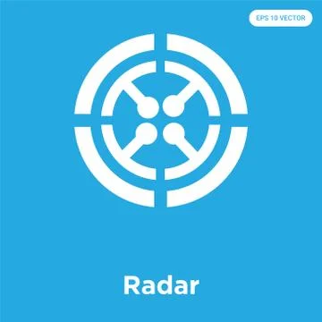 Radar icon isolated on blue background Grats Stockgrafik