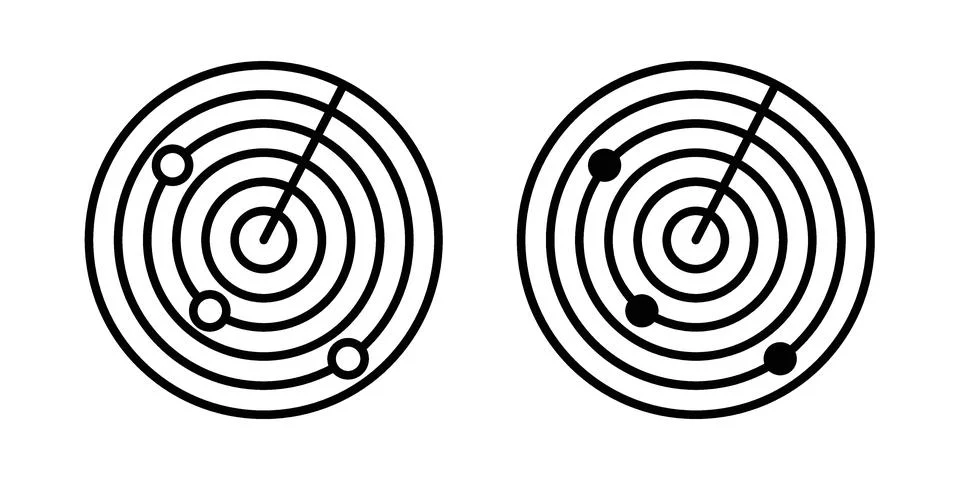 Radar icon set, collection of vector icons Stockillustratie