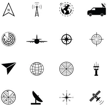 Radar icon set Stock-Illustration