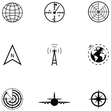 Radar icon set Stock-Illustration