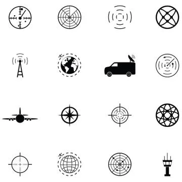 Radar icon set Stock-Illustration