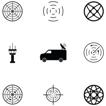 Radar icon set Stock-Illustration