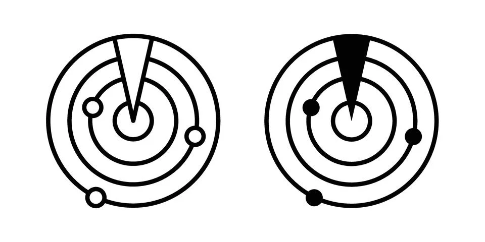 Radar icon set. Vector EPS 10 Stock Illustration
