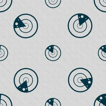 Radar icon sign. Seamless pattern with geometric texture. Vector Stock Illustration