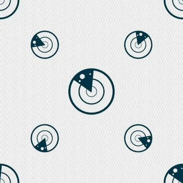 Radar icon sign. Seamless pattern with geometric texture. Stock-Illustration