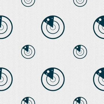 Radar icon sign. Seamless pattern with geometric texture. Stock-Illustration