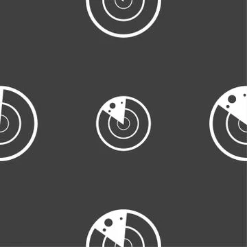 Radar icon sign. Seamless pattern on a gray background. Stock-Illustration