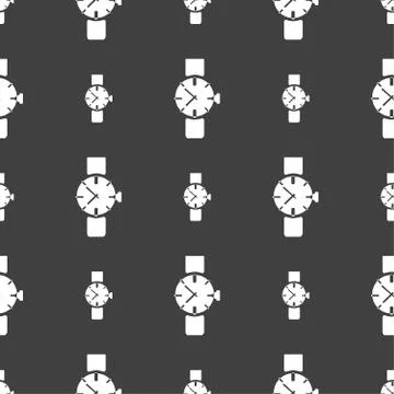 Radar icon sign. Seamless pattern on a gray background. Stock-Illustration