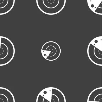 Radar icon sign. Seamless pattern on a gray background. Stock-Illustration