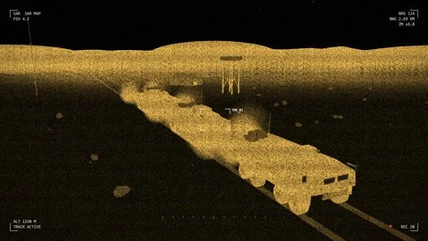 Radar imaging armoured column on the move Video stock 342217441