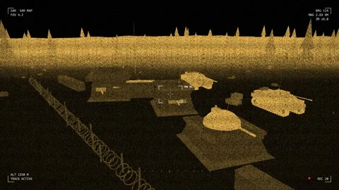 Radar imaging of a bunker line Stock Footage 342217533