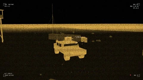 Radar imaging light tactical vehicle on a forward pad 動画素材 342296685