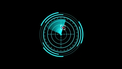 Radar interface screen showing scanning motion for target detection in cybe.. Stock Footage 339985623
