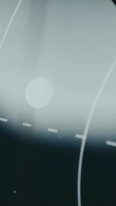 Radar interface showing a bright glowing signal point in close-up Stock Footage 334439504