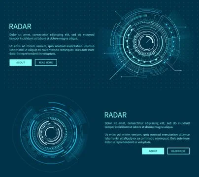 Radar Layout with Many Figures Vector Illustration 스톡 일러스트