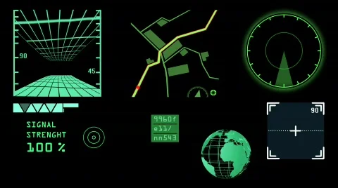 Radar layout,computer devices. Stock Footage 742405