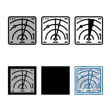Radar location technology edition color icon vector Stock Illustration