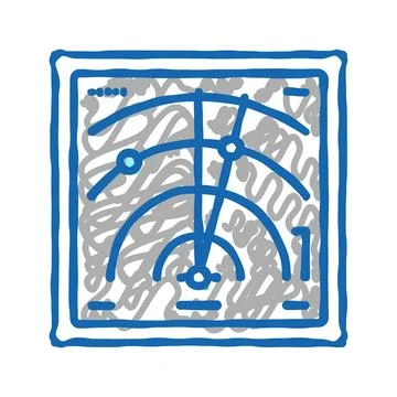 Radar location technology icon doodle illustration Illustrazione stock