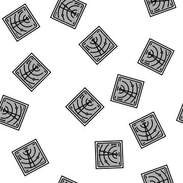 Radar location technology vector seamless pattern Stock Illustration