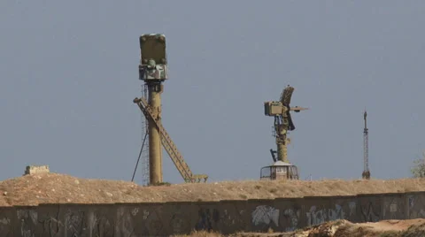 Radar for missile base Stock Footage 30410413